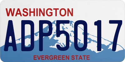 WA license plate ADP5017