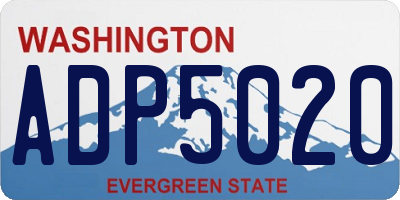 WA license plate ADP5020