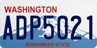 WA license plate ADP5021