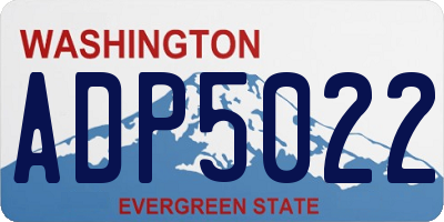 WA license plate ADP5022