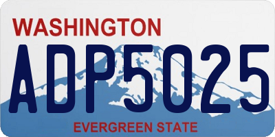 WA license plate ADP5025
