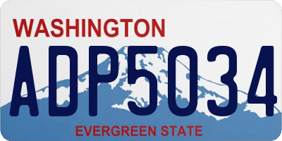 WA license plate ADP5034
