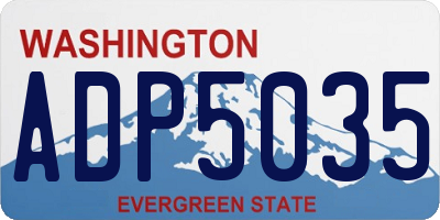 WA license plate ADP5035