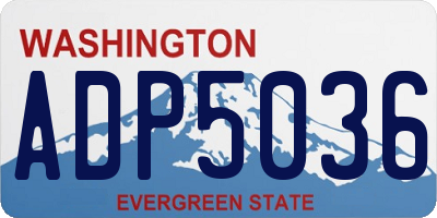 WA license plate ADP5036