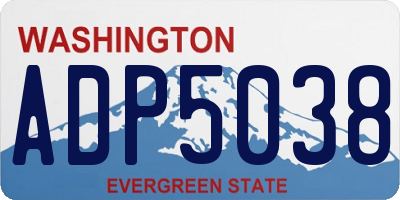 WA license plate ADP5038