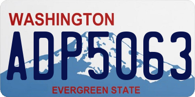 WA license plate ADP5063