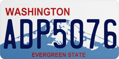 WA license plate ADP5076