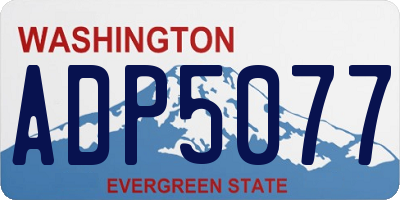 WA license plate ADP5077