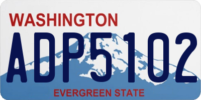 WA license plate ADP5102
