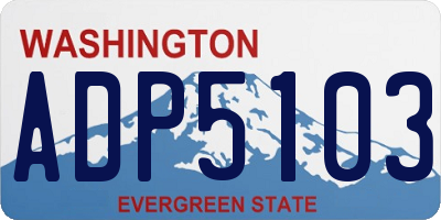WA license plate ADP5103