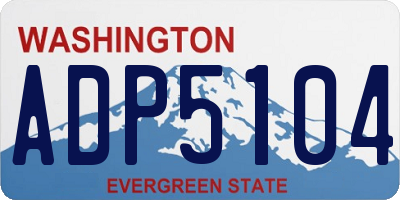 WA license plate ADP5104