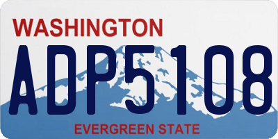 WA license plate ADP5108