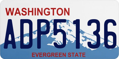 WA license plate ADP5136