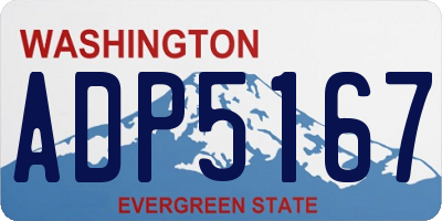 WA license plate ADP5167