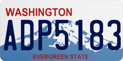 WA license plate ADP5183