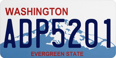 WA license plate ADP5201