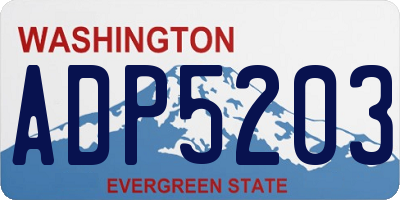 WA license plate ADP5203