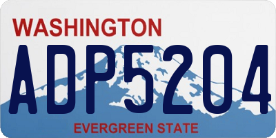 WA license plate ADP5204