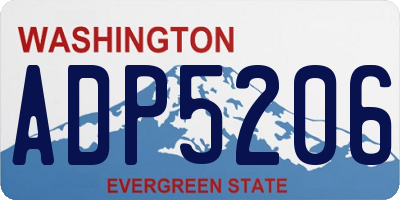 WA license plate ADP5206
