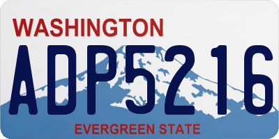 WA license plate ADP5216