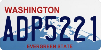 WA license plate ADP5221