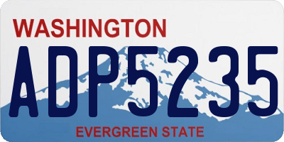 WA license plate ADP5235