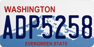 WA license plate ADP5258