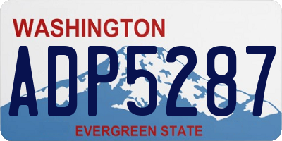 WA license plate ADP5287