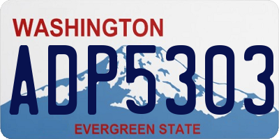 WA license plate ADP5303