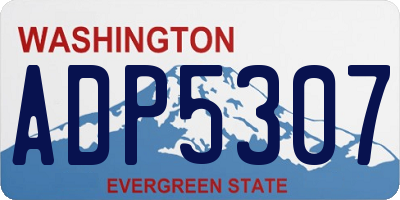 WA license plate ADP5307