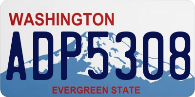 WA license plate ADP5308