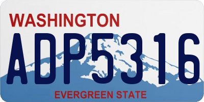 WA license plate ADP5316