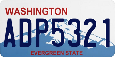 WA license plate ADP5321