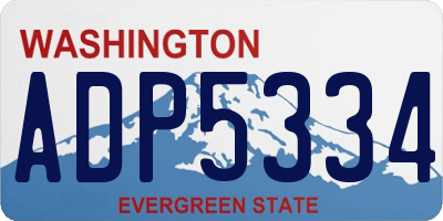 WA license plate ADP5334
