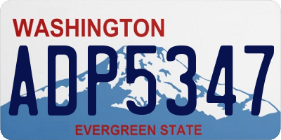 WA license plate ADP5347