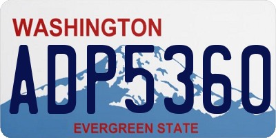 WA license plate ADP5360