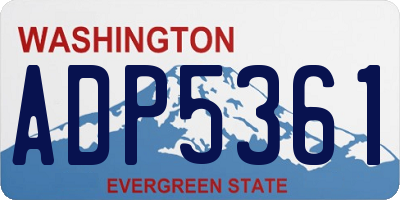 WA license plate ADP5361