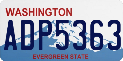 WA license plate ADP5363