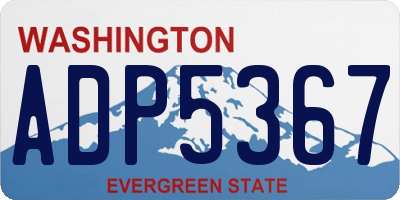 WA license plate ADP5367