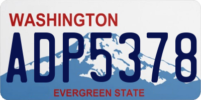 WA license plate ADP5378