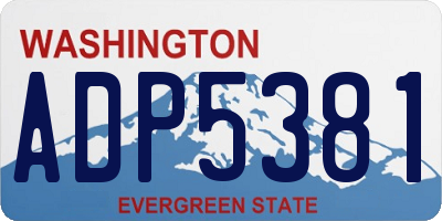 WA license plate ADP5381