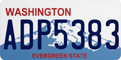 WA license plate ADP5383