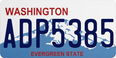 WA license plate ADP5385