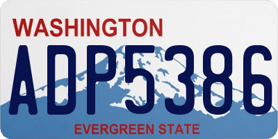 WA license plate ADP5386