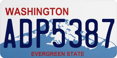 WA license plate ADP5387