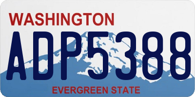 WA license plate ADP5388