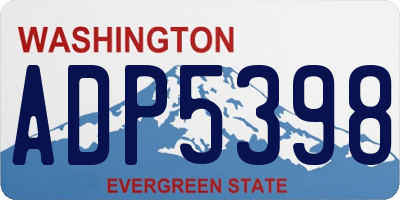 WA license plate ADP5398