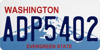 WA license plate ADP5402