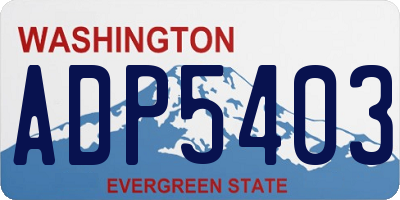 WA license plate ADP5403