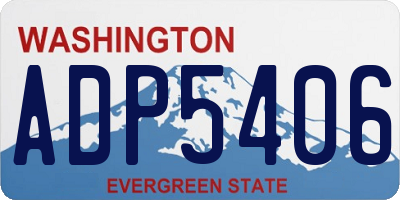 WA license plate ADP5406